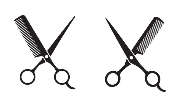 Hair Scissors Set of 2 Vector Illustration Isolated