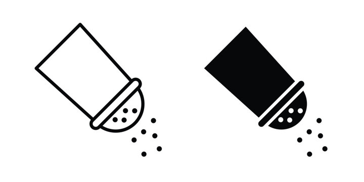 Pepper shaker icon vector logo. icons in solid, editable strokes.