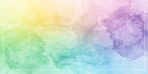 Fototapeta premium Watercolor Delight: A vibrant fusion of watercolors forms a captivating abstract background, with soft, blended hues creating a serene and artistic display.