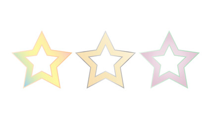 Fototapeta premium Isolated five gold star with metallic effect. 5 elements for Awards, medals, rating designation, 
