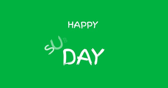 Digital animation of happy substitute day text banner against black background