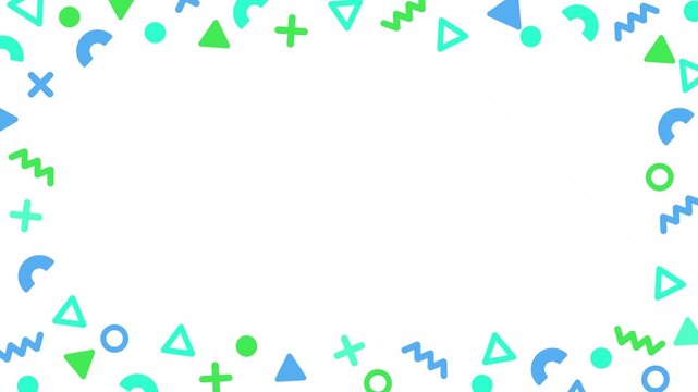 Colorful and pop geometric cute frame background