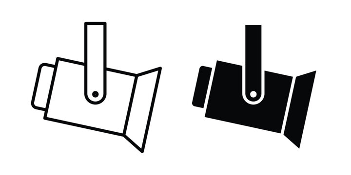 Spotlight icon vector logo. icons in solid, editable strokes.