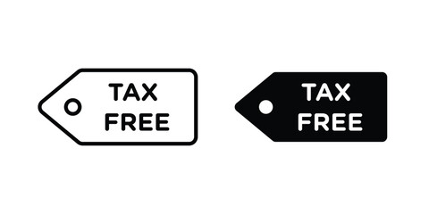 Obraz premium Tax free icon vector logo. icons in solid, editable strokes.