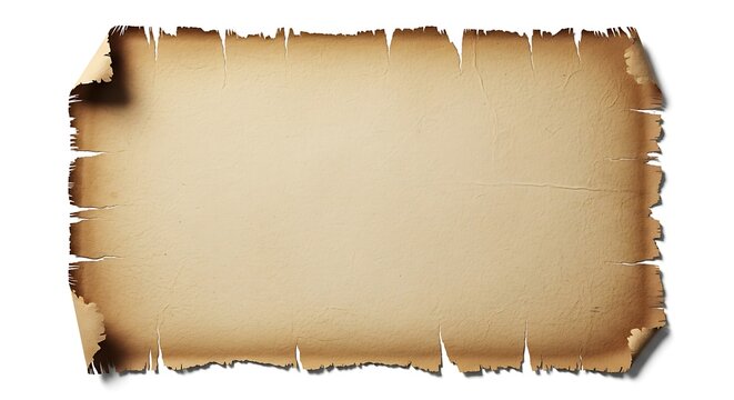 An ancient parchment with tattered and aged edges awaiting a mysterious message. parchement