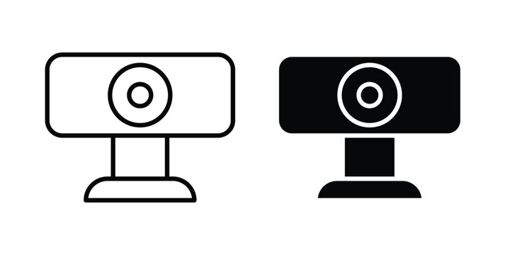 Webcam icon vector logo. icons in solid, editable strokes.