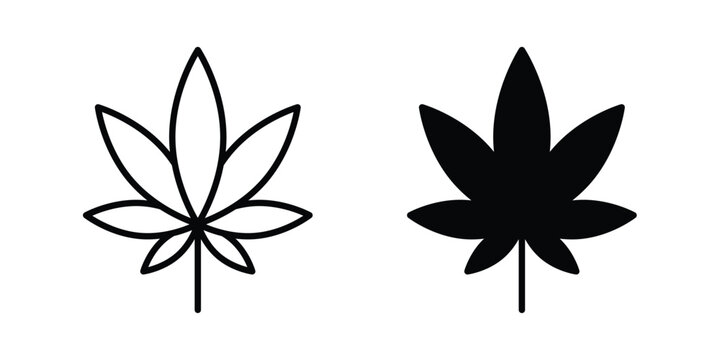 Weed icon vector logo. icons in solid, editable strokes.