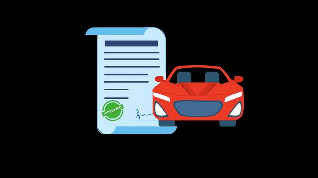 car loan approval auto finance vehicle loan approved alpha channel animation