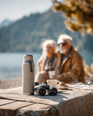 Fototapeta premium Travel Photography Gear for Senior Adventure and Scenic Outdoor Exploration