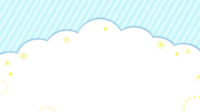 Cute and pop summer frame background with clouds and sky