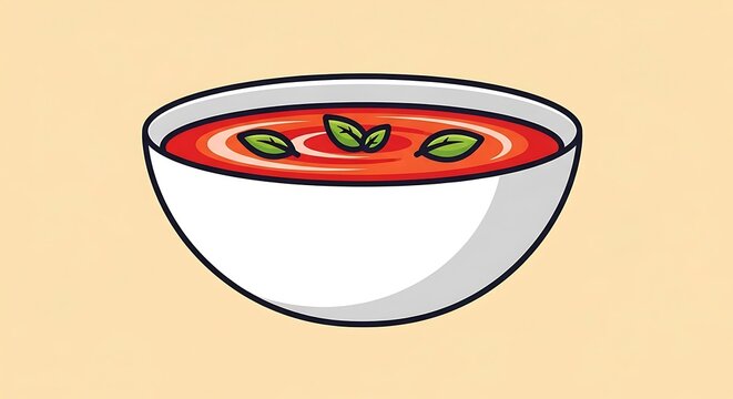 Tomato soup in a bowl.