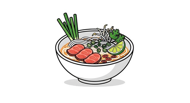 Delicious bowl of noodle soup.