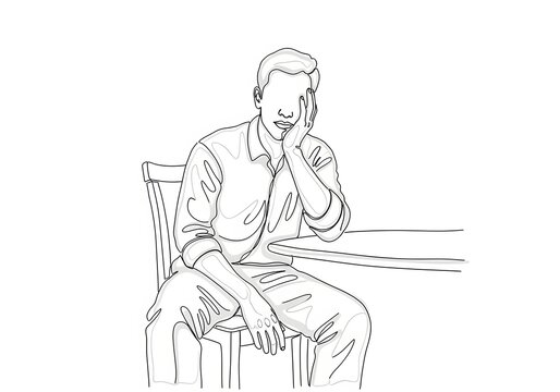 A man sitting at a table looking stressed and overwhelmed