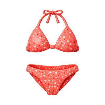 PNG Polka dot bikini illustration.
