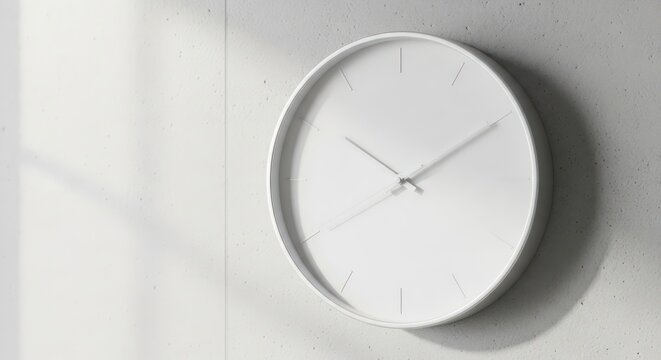 Simple White Wall Clock Minimalist Design.