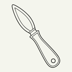 Obraz premium Black line of a utility knife cutter line tool equipment