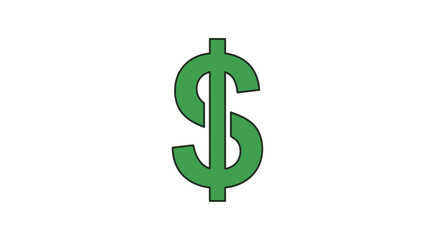 Obraz premium Green dollar symbol isolated on white background for financial concepts