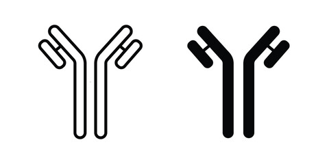 Obraz premium Antibody icon editable vector pack. Black flat and line symbols