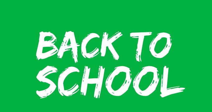 Digital animation of back to school text banner against black background