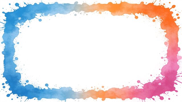 Colorful paint splatter border