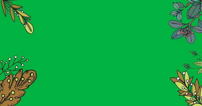 Digital animation of colorful floral pattern design with copy space on white background