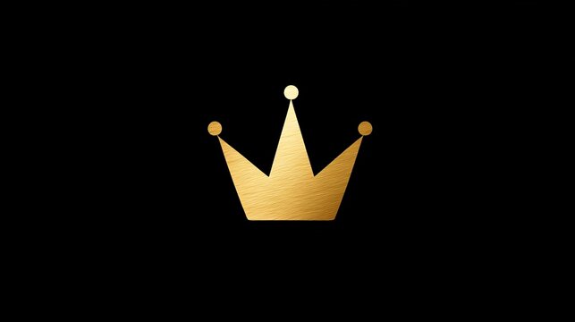 couter. Massive golden crown icon centered on a pure black background. event programs, museum guides, designed for cultural heritage projects and event programs, elevates cultural identity.