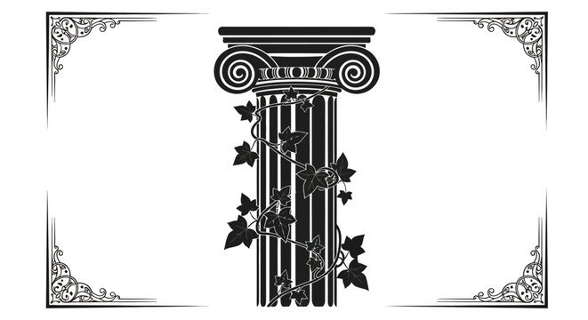 Detailed ancient Greek column design.