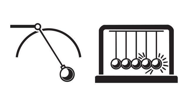 Simple pendulum and kinetic momentum pendulum illustration