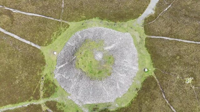 Queen Maeve&rsquo;s Cairn Aerial Drone Shot, Sligo Ireland &ndash; Neolithic Tomb on Knocknarea