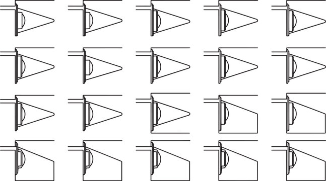 Abstract eye illustration sequence demonstrates visual perception with a series of stylized drawings of an eye shape.