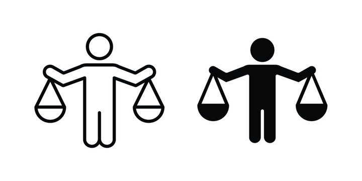 Ethics icon editable vector pack. Black flat and line symbols