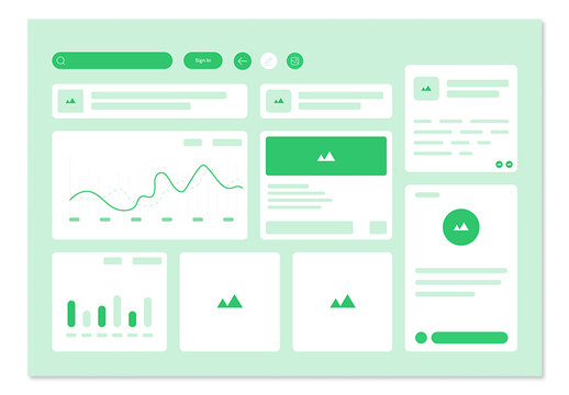 Modern Dashboard Wireframe UI Kit with Clean Layout
