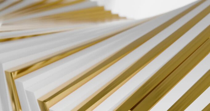 Abstract fanned pages with gold foil edges looping animation