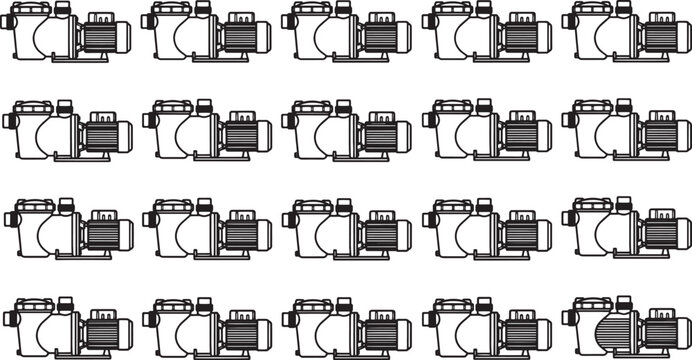 Industrial water pump pattern, top-down view of arrayed equipment.