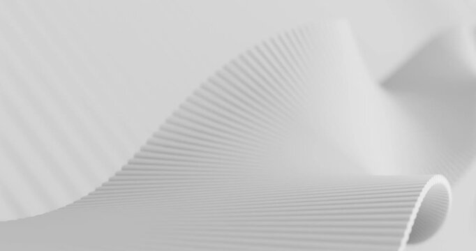 Abstract white wavy 3d surface background looping animation