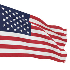 Obraz premium Waving united states flag with stars and stripes isolated on a transparent background
