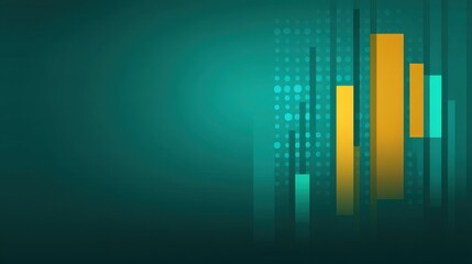 Fototapeta premium Abstract financial background featuring colorful bar graphs and geometric shapes in a modern design for business presentations and financial reports