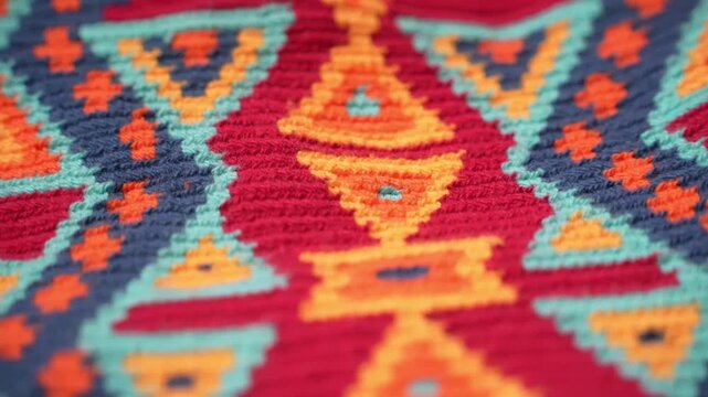 Wayuu Guajiro weaving. Colorful susu bag texture in different shapes and patterns.
