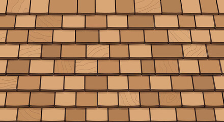 Wood Shingle Roof Texture - Natural Brown Cedar Roofing Pattern © wati