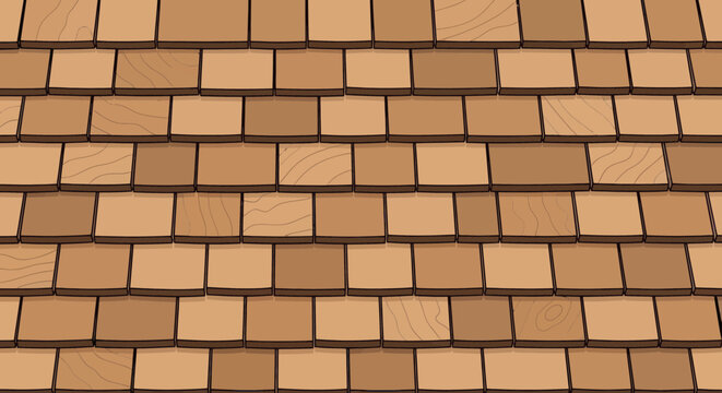 Wood Shingle Roof Texture - Natural Brown Cedar Roofing Pattern