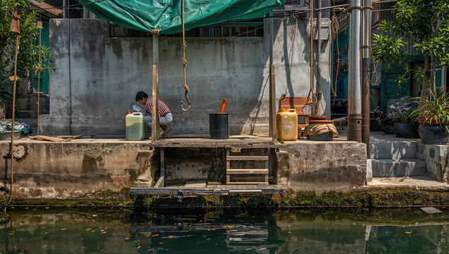 水路が街路になるタイの日常、桟橋と道具が示す運河利用の生活文化