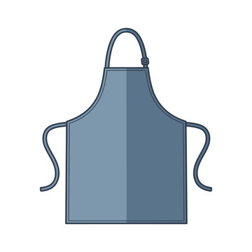 Blue apron with loop and straps on white background for culinary concept