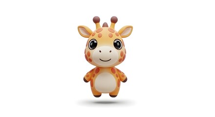 Obraz premium High quality giraffe 3D icon with white background