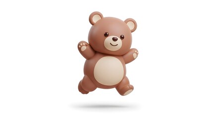 Obraz premium high quality bear cub 3D icon with white background