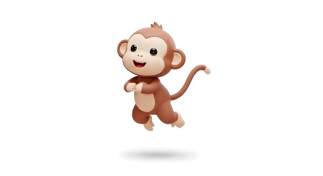 High quality monkey 3D icon With white background