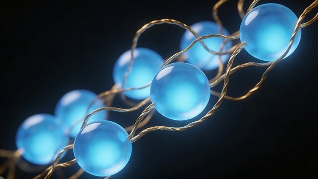 Blue spheres connected by wires