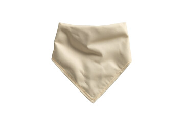 Naklejka premium Beige pet bandana or baby dribble bib made from cotton fabric, blank textile accessory with transparent background, mock up