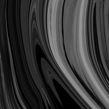 Abstract black and white marble texture with fluid wave patterns, creating a dynamic sense of motion and depth. Elegant monochrome design with smooth curves and organic flow, modern background.