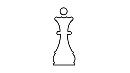 Black outline vector icon of a chess queen piece, representing strategy, leadership, and power in a minimalist line art style, perfect for gaming, business, and educational graphic design projects. © TaslimaAkther
