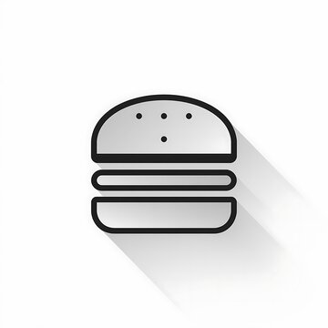 Minimalist Burger Icon with Gradient Shadow